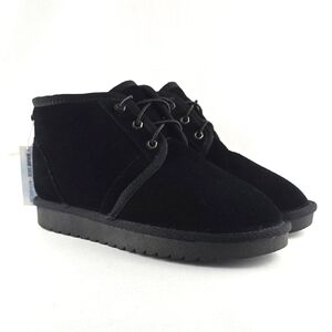 NWT Cushionaire Women's Harper Black Waterproof Suede Lace-Up Short Boots 9